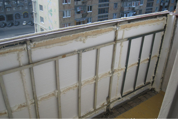 Floor insulation on the balcony with mineral wool