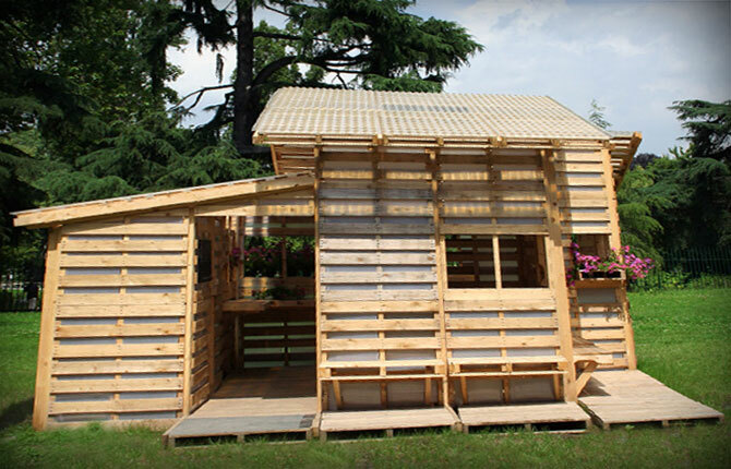 Do-it-yourself gazebo from pallets and pallets