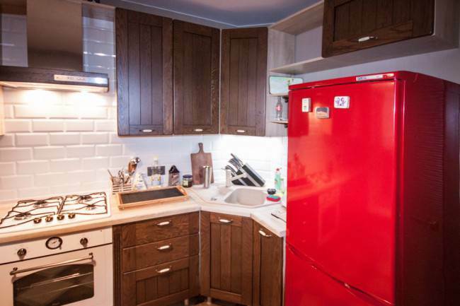 Red refrigerator