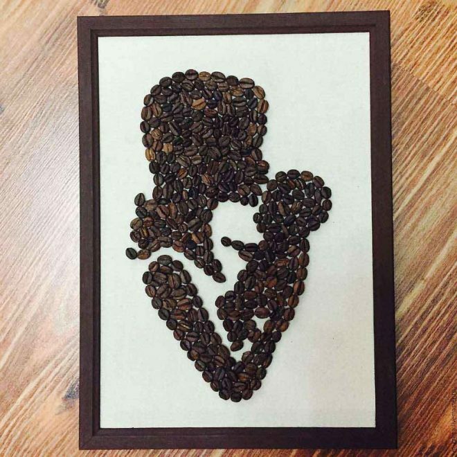 Do-it-yourself paintings from coffee beans: master class, photo