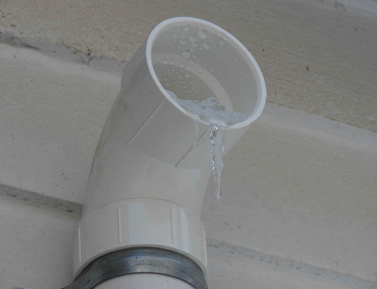 Frozen water in ventilation