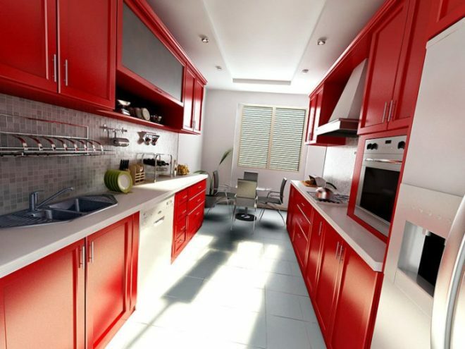 Double-sided kitchen layout