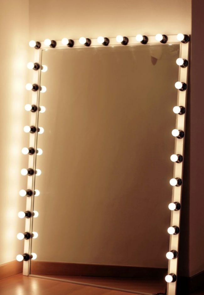 Mirror with lights.