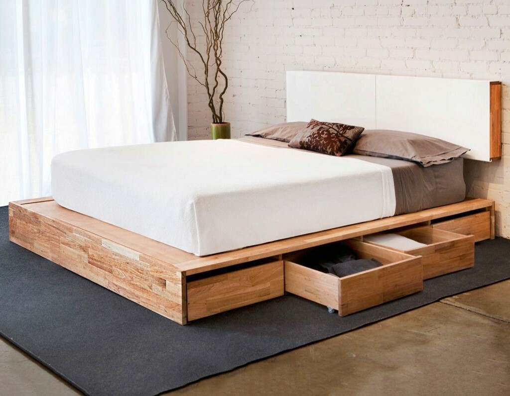 Podium bed with drawers
