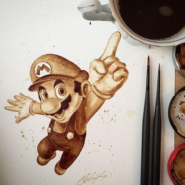 Pintura de borra de café
