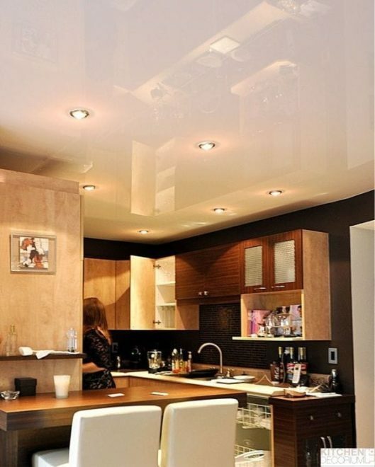 stretch ceiling in the kitchen