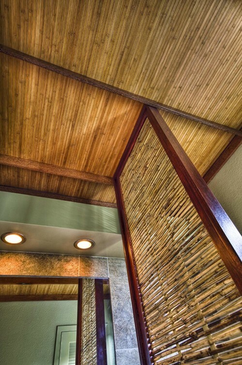 Bamboo ceiling in the kitchen