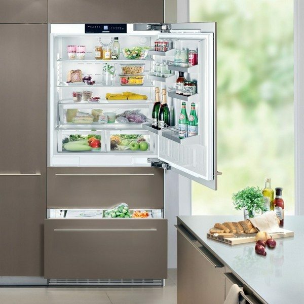 Inbyggt kylskåp kombinerat