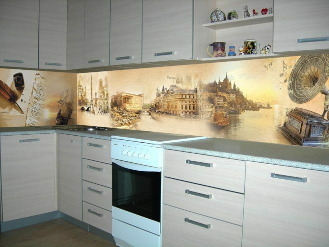 foto dlaždice na kuchynskú zásteru