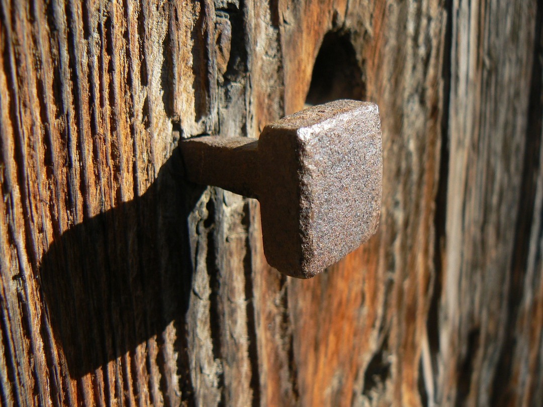 Old nail in the wall