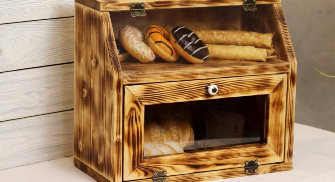Bread box with two compartments