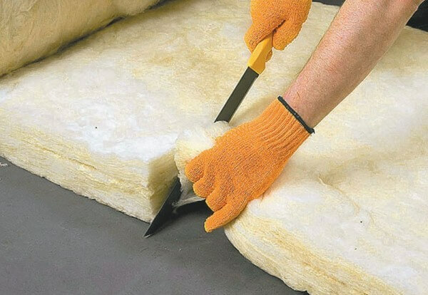 Cut glass wool for insulation