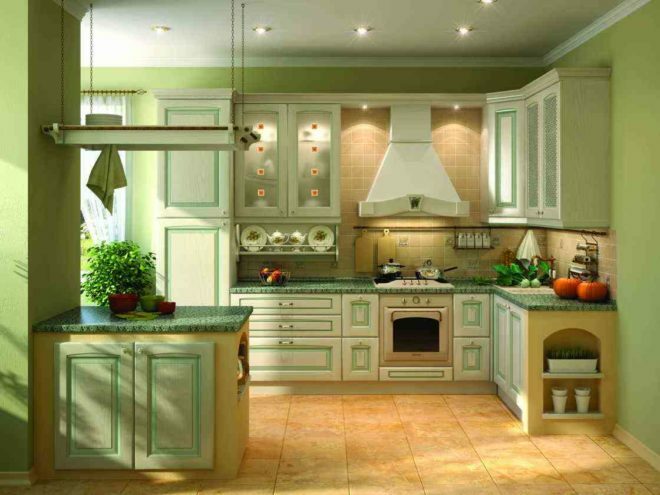 Provanso stiliaus pistacijų virtuvė