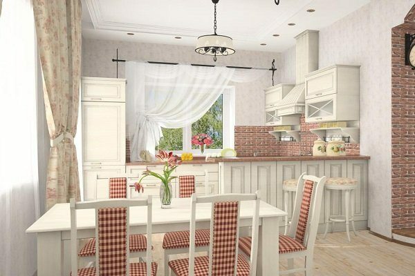 Hvitt kjøkken i Provence-stil