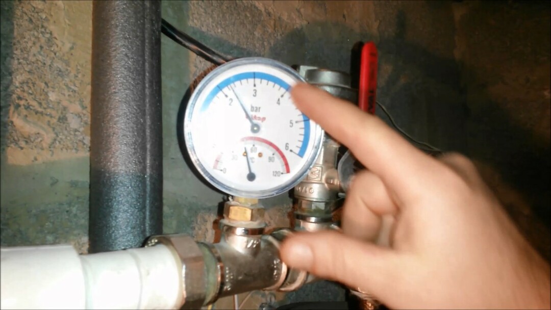 Medidor de pressão do sistema de aquecimento 