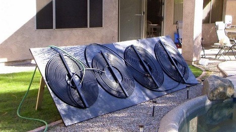 Pool heating with solar collectors