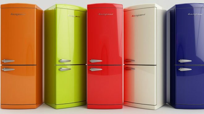 Flerfarvede køleskabe 