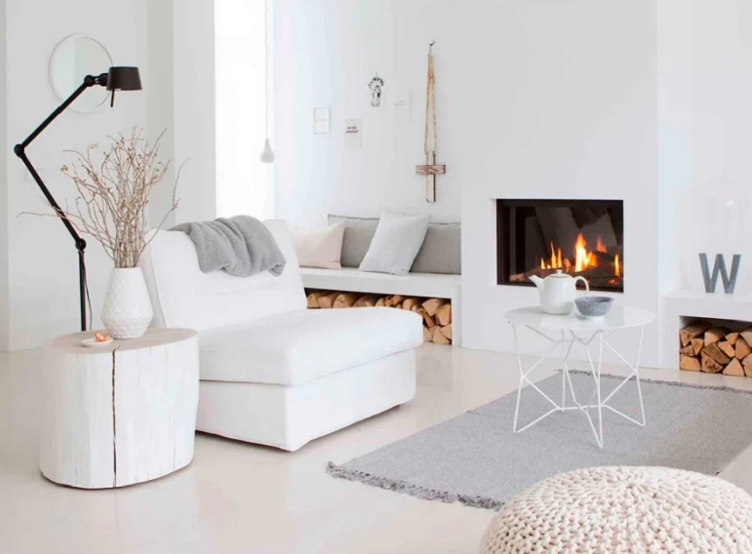 Design del soggiorno in stile scandinavo