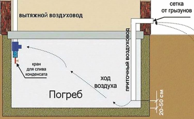 Diagramm der Kellerlüftungsgeräte