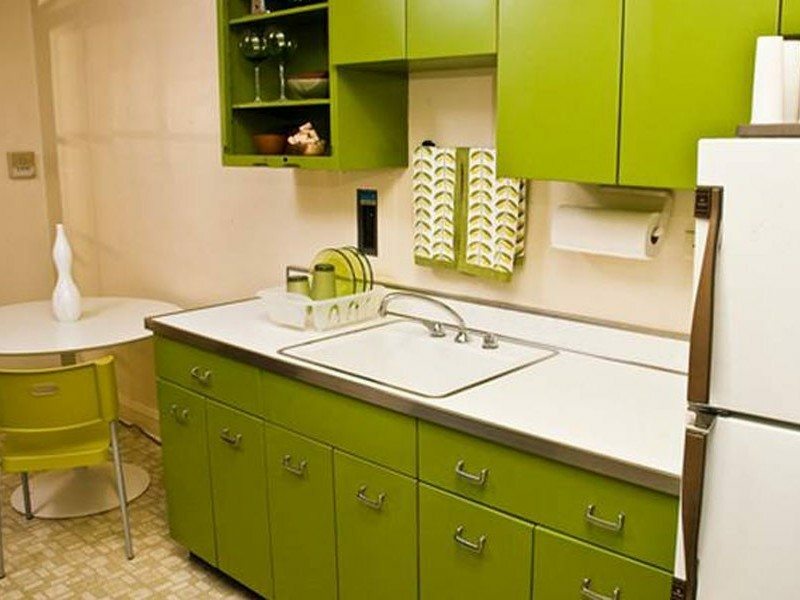 Regler för att ordna ett kök i olivfärg