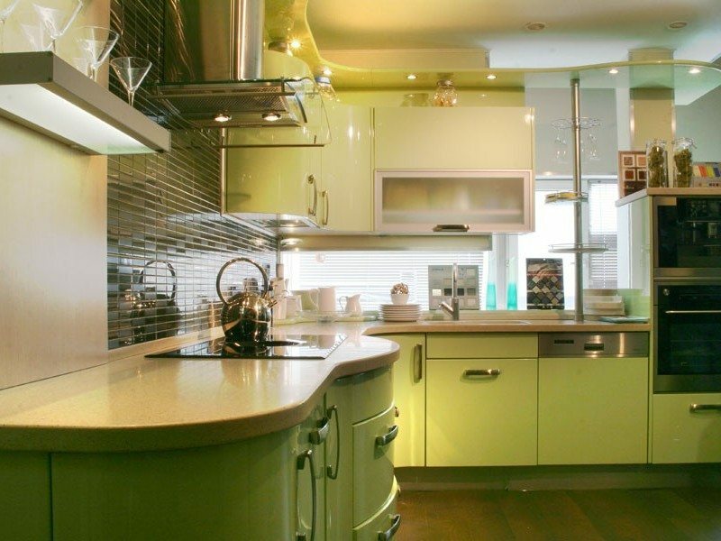 Wählen Sie einen Stil für die Dekoration einer Küche in Oliv