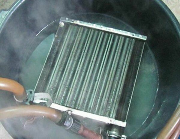 Boil cleaning the heat exchanger