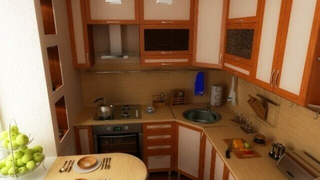 Cozy arrangement of a small kitchen