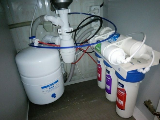 Installing a filter under the sink