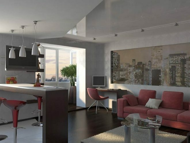 Okná kuchyne a obývacej izby v štýle high-tech