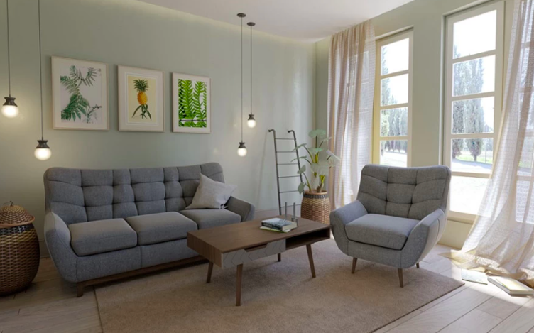 Design del soggiorno scandinavo