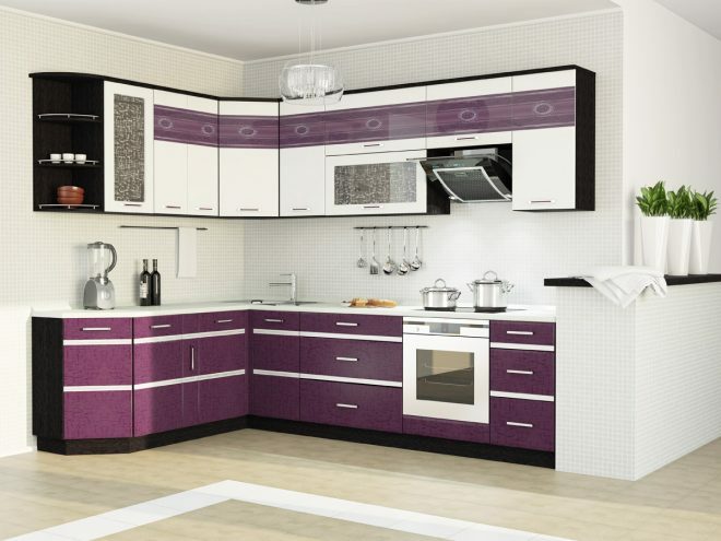Purple modular kitchen 