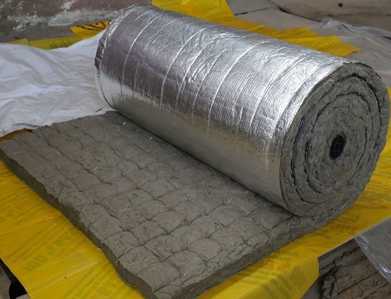Basalt wool in a roll