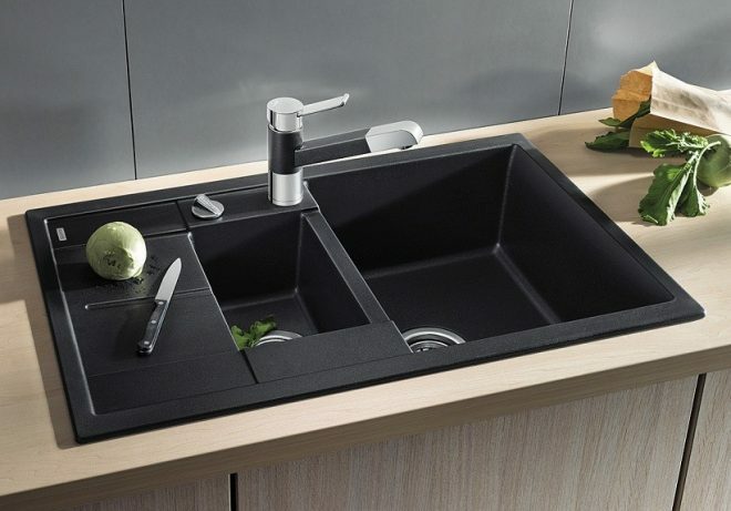 Artificial stone black sink