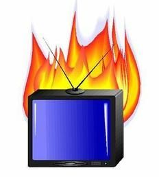 the TV caught fire