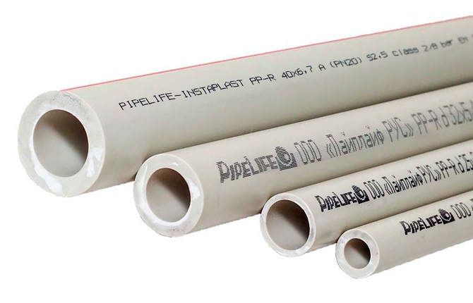 Dimensions of polypropylene pipes for water supply and heating