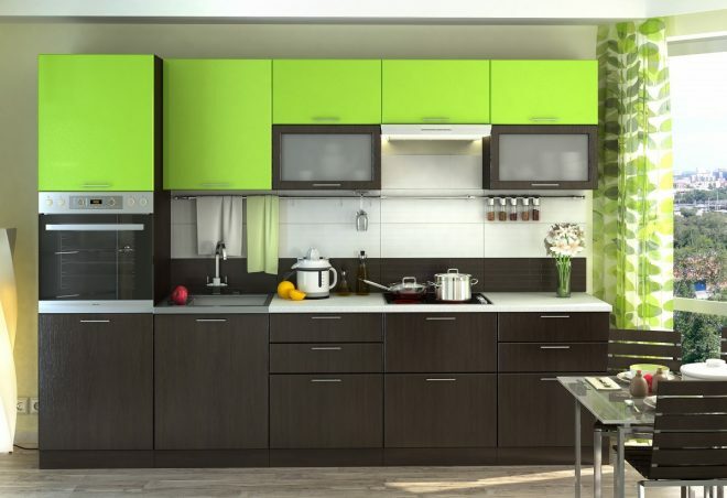 Lime color kitchen in modern style