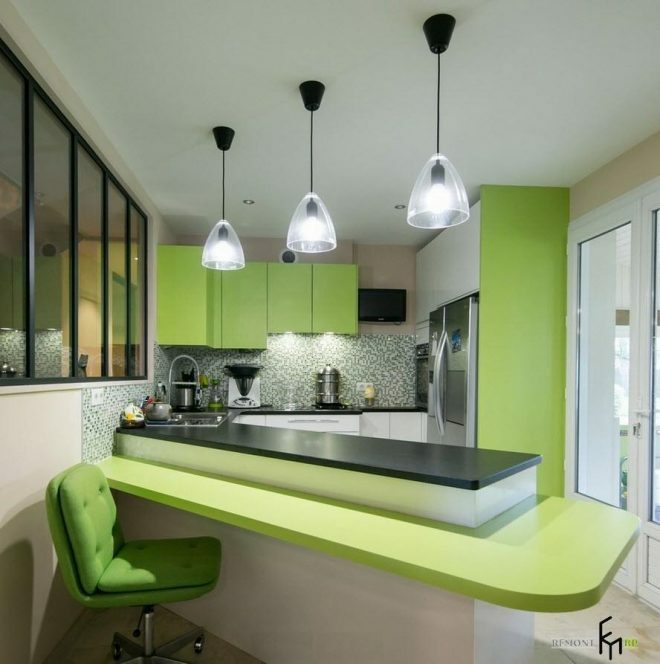Asymmetrical kitchen layout