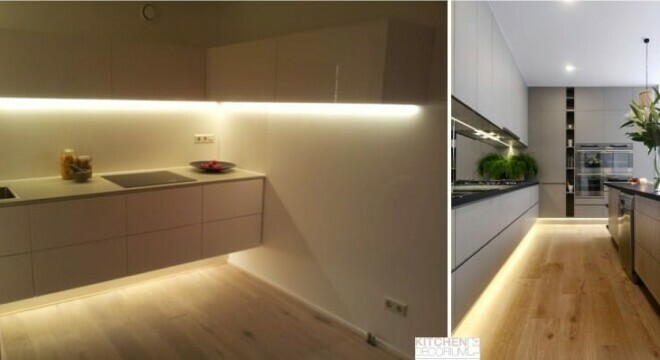 Iluminação de cozinha com faixa LED