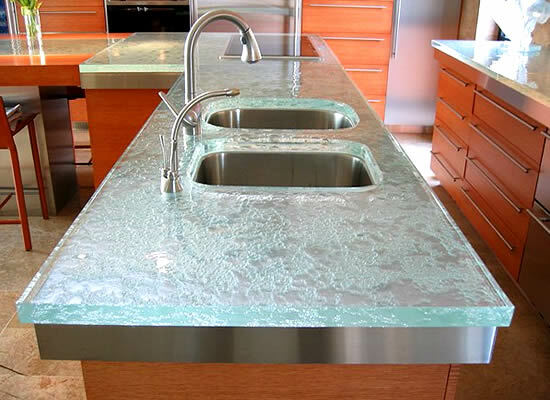 Comptoir de cuisine en verre