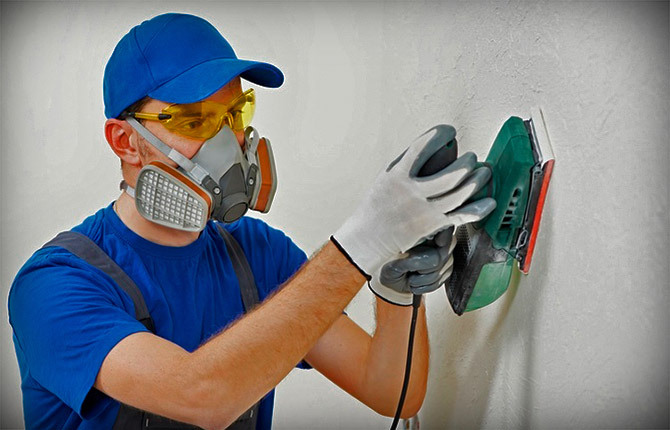 Do-it-yourself sanding of walls after puttying