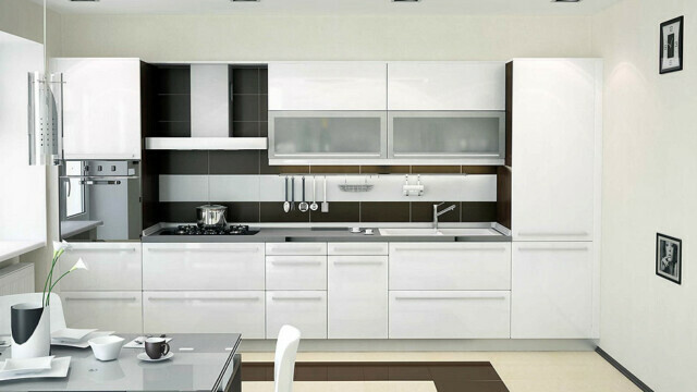 photo of a white kitchen in the interior