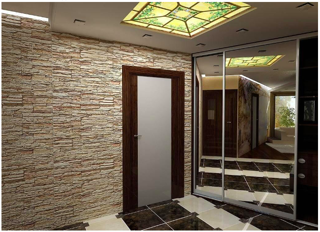 How to combine wallpaper in the hallway