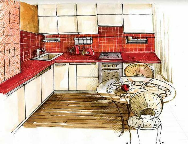 Kjøkken tegning
