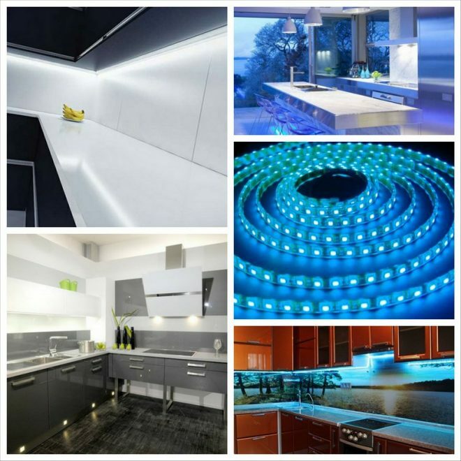 Iluminación de cocina con tira de LED