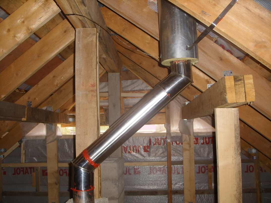 Outlet of the sandwich pipe to the roof