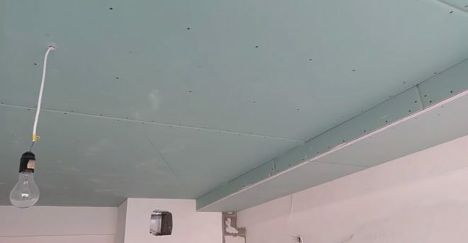 Plasterboard suspended ceiling