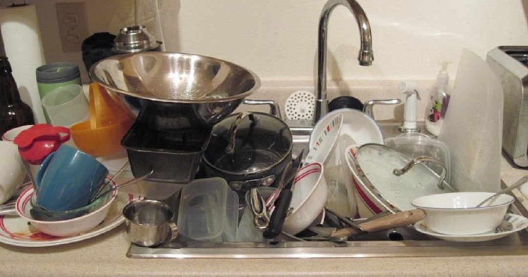 Dishes thrown in the sink
