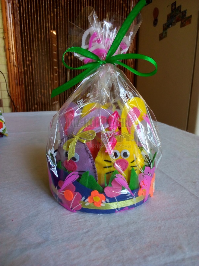 Easter basket in packing