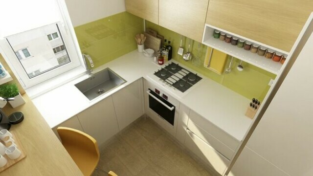 Dizajnová fotografia malých kuchýň 6 m2