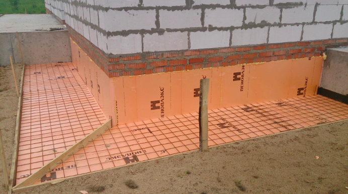 Scheme for insulating a blind area with penoplex